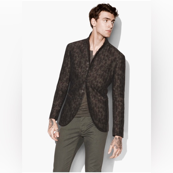 John Varvatos Woodward Multibutton Ivy Jacquard Jacket. Size EU 54 USA 44